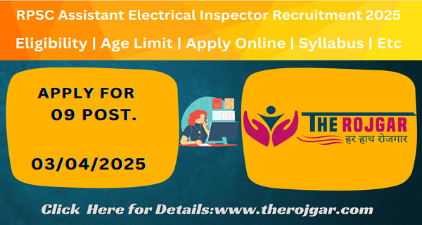 RPSC Assistant Electrical Inspector 2025 Apply Online for 09 Post.